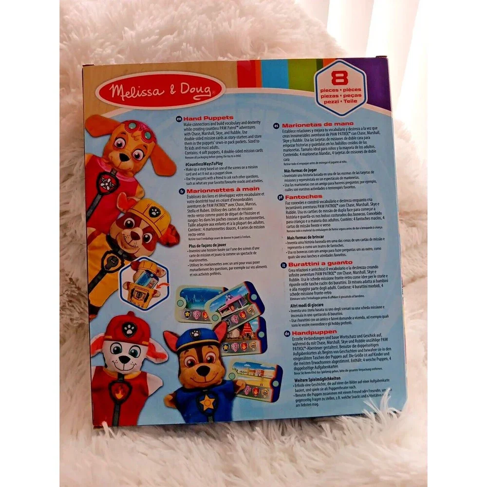 New Melissa &‎ Doug Paw Patrol Hand Puppets 8 piece  -Toy20